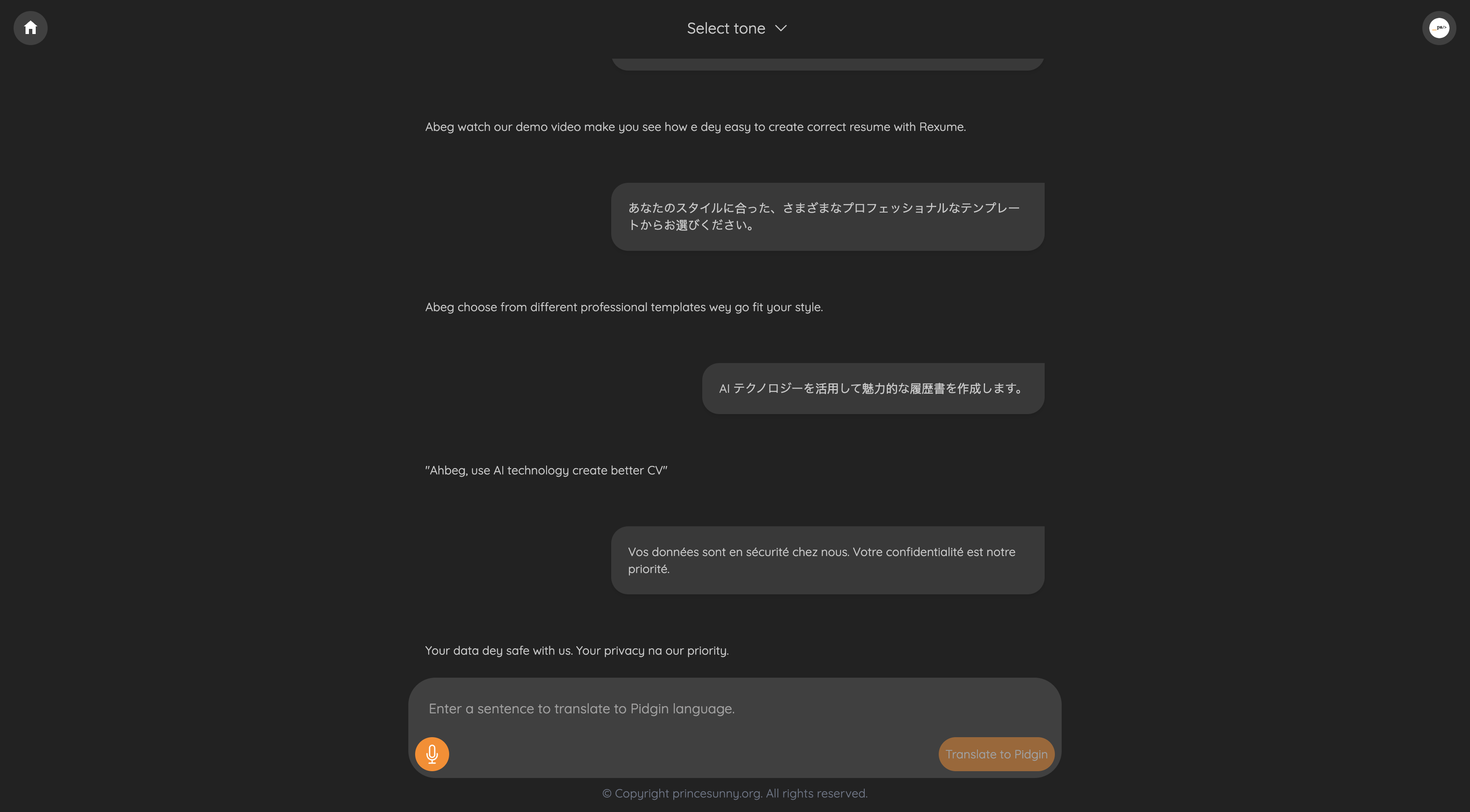 PidginX Web App